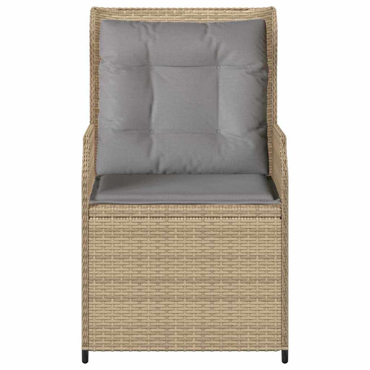 Havebænk med pude 2 pcs Beige Poly rattan