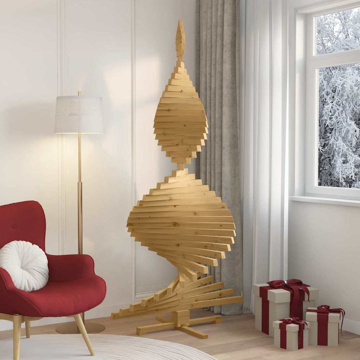 Juletræer med stativ Brun 210 cm Massivt fyrretræ