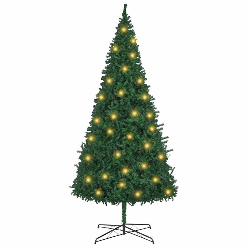 Juletræ Med dekorative strenglamper Grøn 400 cm PVC