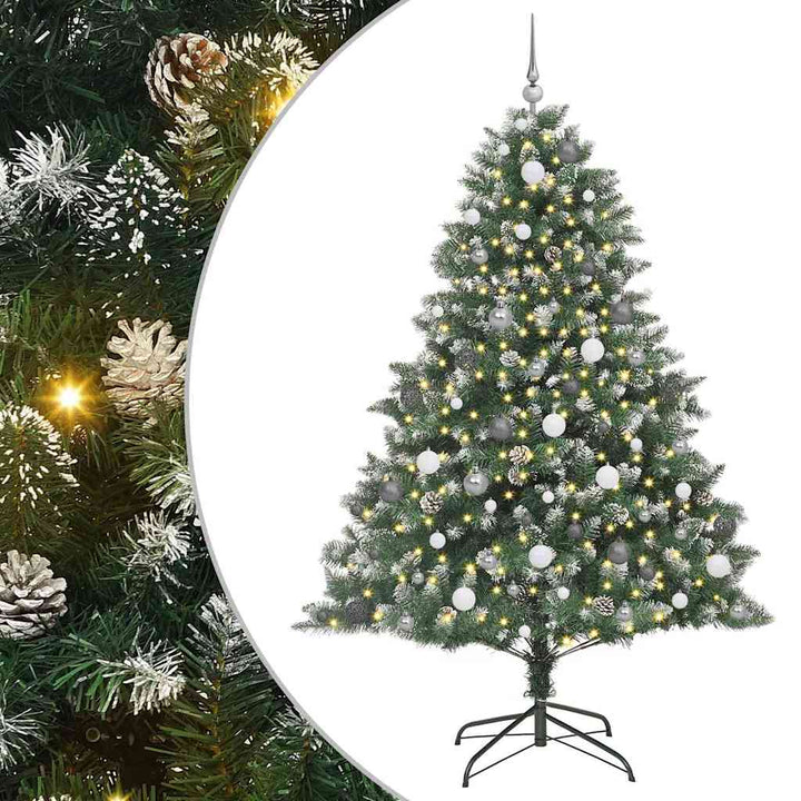 Kunstigt juletræ Grøn 140 x 140 x 210 cm PVC og plastik og stål