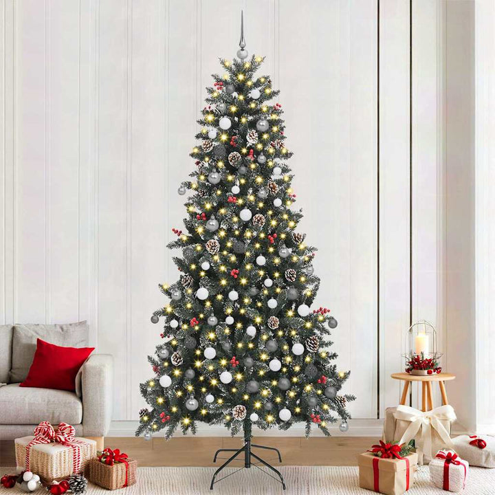 Kunstigt juletræ med 300 LED'er Grøn 129.5 x 129.5 x 240 cm