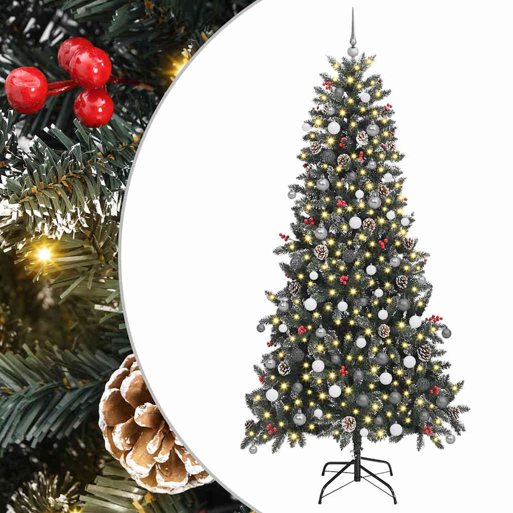 Kunstigt juletræ med 300 LED'er Grøn 129.5 x 129.5 x 240 cm