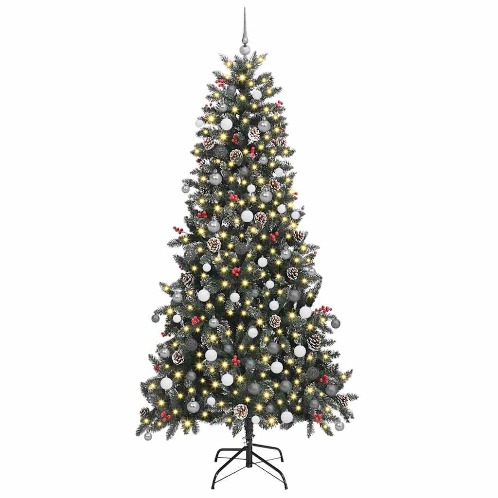 Kunstigt juletræ med 300 LED'er Grøn 129.5 x 129.5 x 240 cm