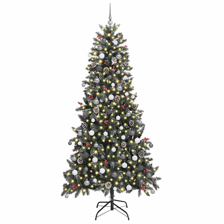 Kunstigt juletræ med 300 LED'er Grøn 129.5 x 129.5 x 240 cm
