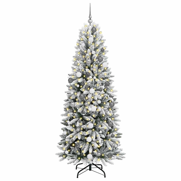 Kunstigt juletræ med 300 LED'er Hvid 78 x 78 x 210 cm