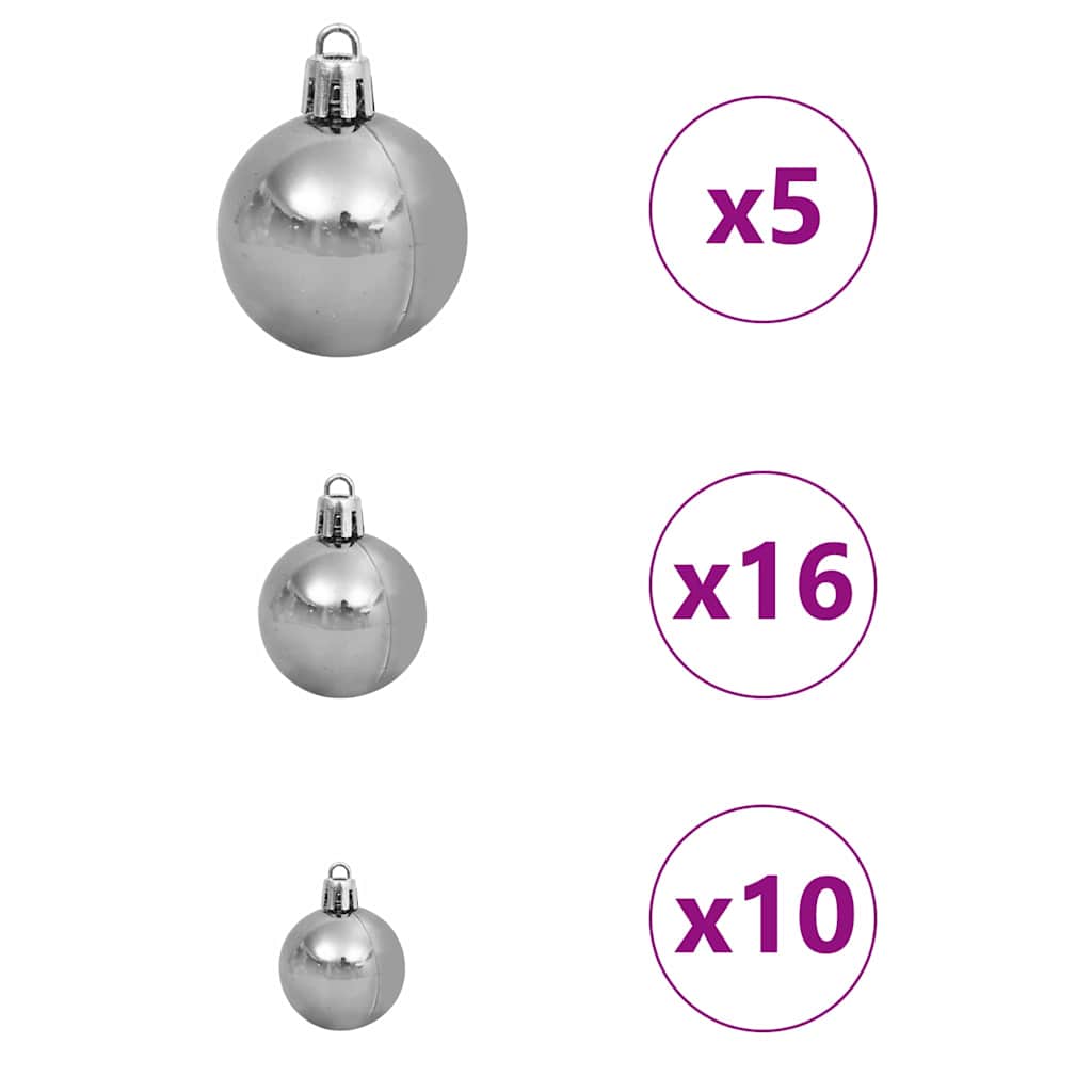 Kunstigt juletræ med 300 LED'er Hvid 78 x 78 x 210 cm