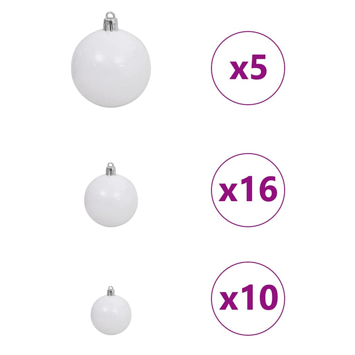 Kunstigt juletræ med 300 LED'er Hvid 78 x 78 x 210 cm
