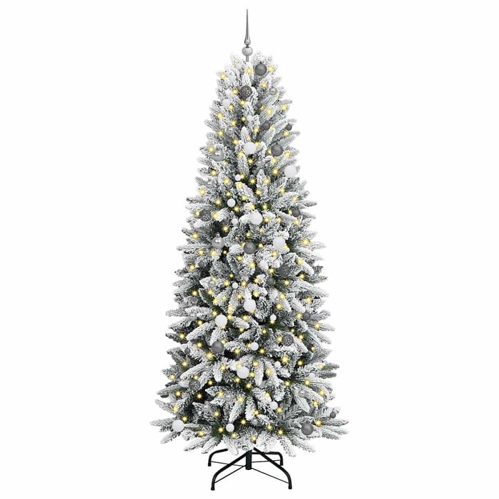 Kunstigt juletræ med 300 LED'er Hvid 93 x 93 x 240 cm