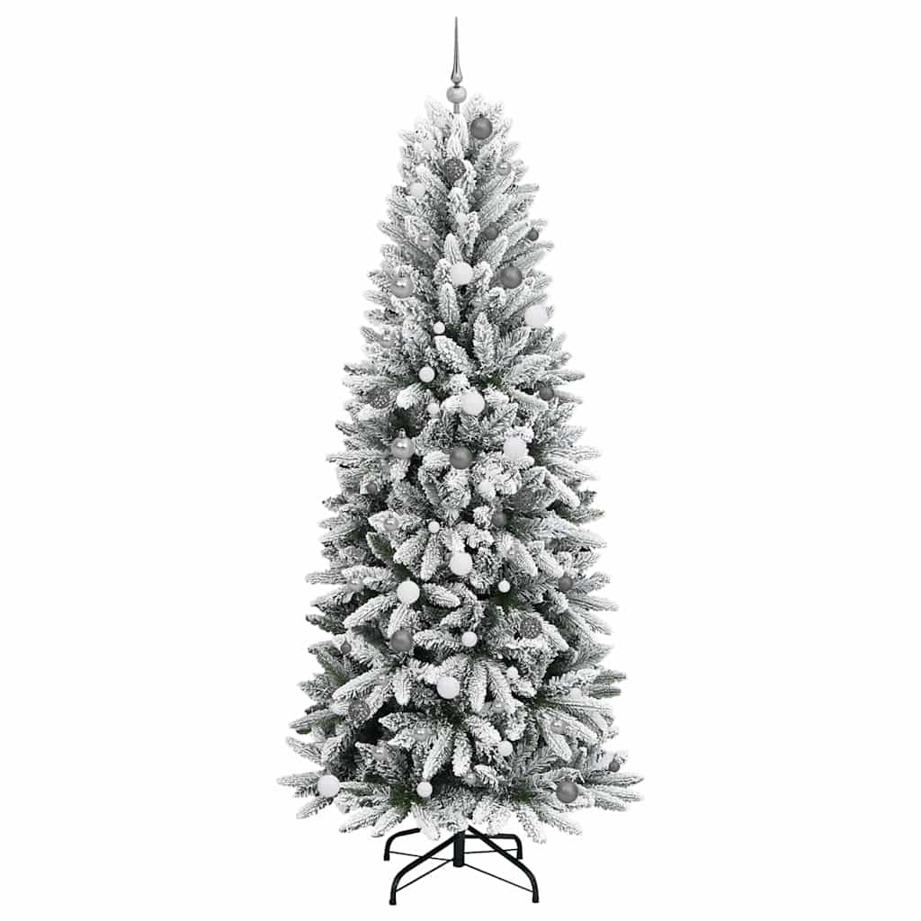 Kunstigt juletræ med 300 LED'er Hvid 93 x 93 x 240 cm