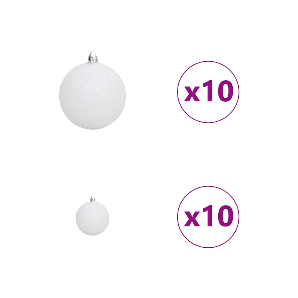 Kunstigt juletræ med 300 LED'er Hvid 93 x 93 x 240 cm