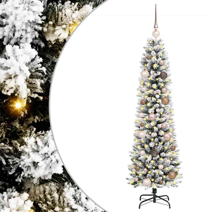Kunstigt juletræ med stativ Hvid 150 cm PVC og metal og plast
