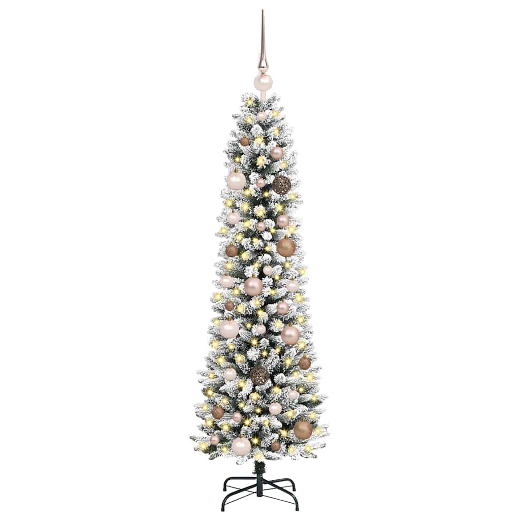 Kunstigt juletræ med stativ Hvid 150 cm PVC og metal og plast