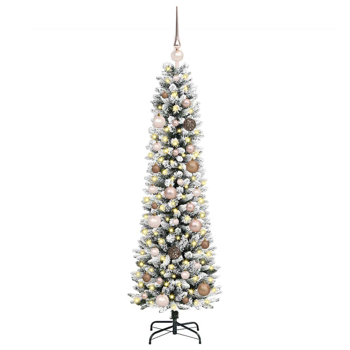 Kunstigt juletræ med stativ Hvid 150 cm PVC og metal og plast