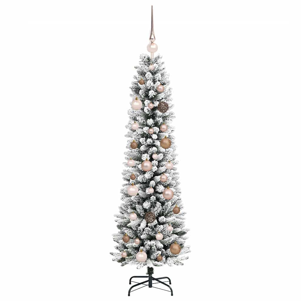 Kunstigt juletræ med stativ Hvid 150 cm PVC og metal og plast