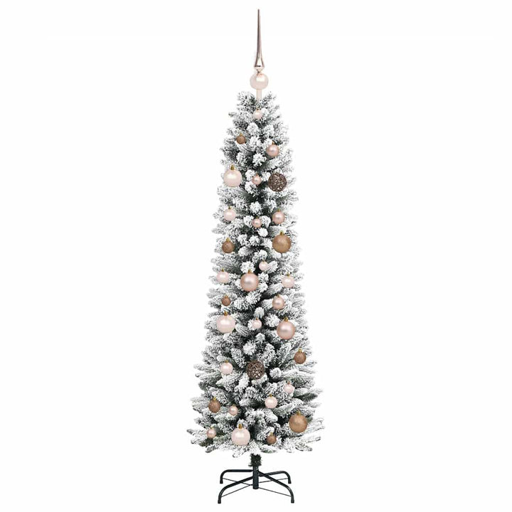 Kunstigt juletræ med stativ Hvid 150 cm PVC og metal og plast