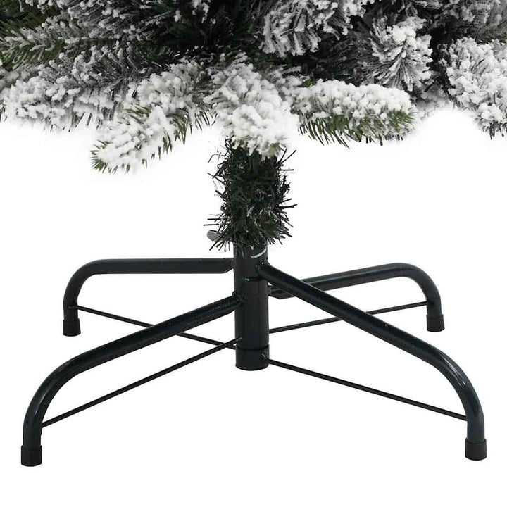 Kunstigt juletræ Grøn og hvid 150 cm PVC og metal og plast