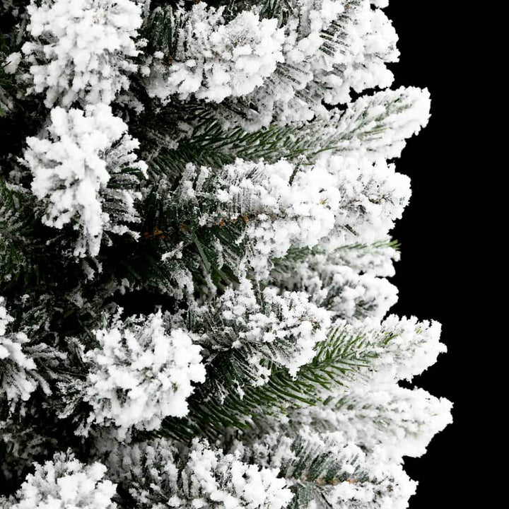 Kunstigt juletræ Grøn og hvid 150 cm PVC og metal og plast