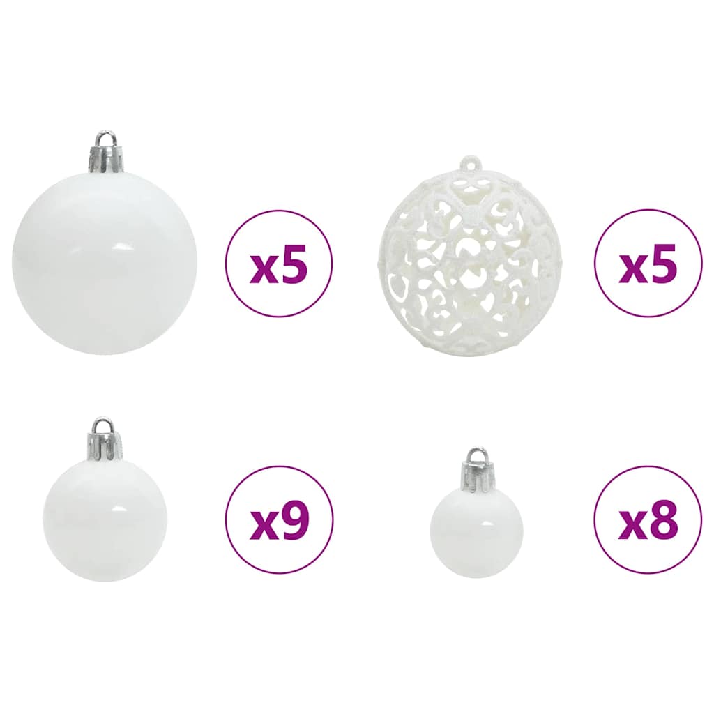 Kunstigt juletræ Grøn og hvid 150 cm PVC og metal og plast