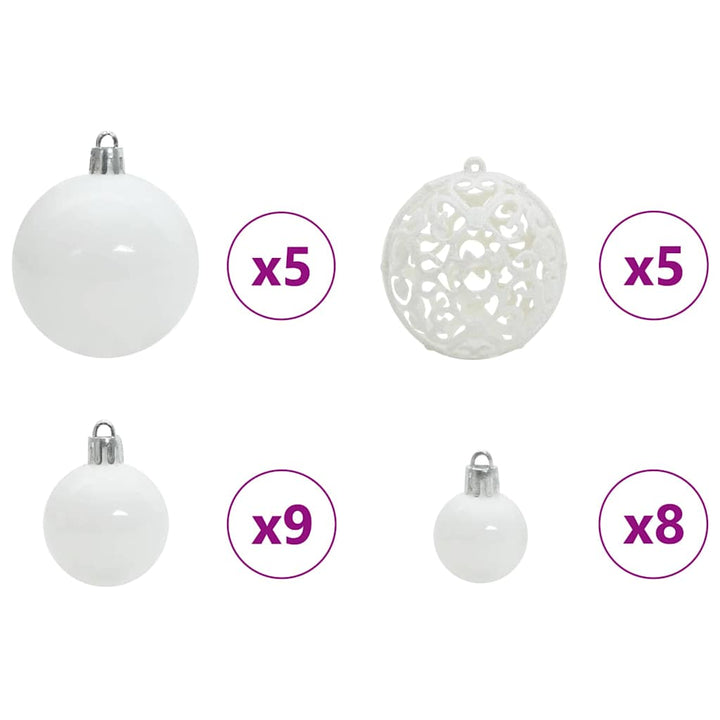 Kunstigt juletræ Grøn og hvid 150 cm PVC og metal og plast