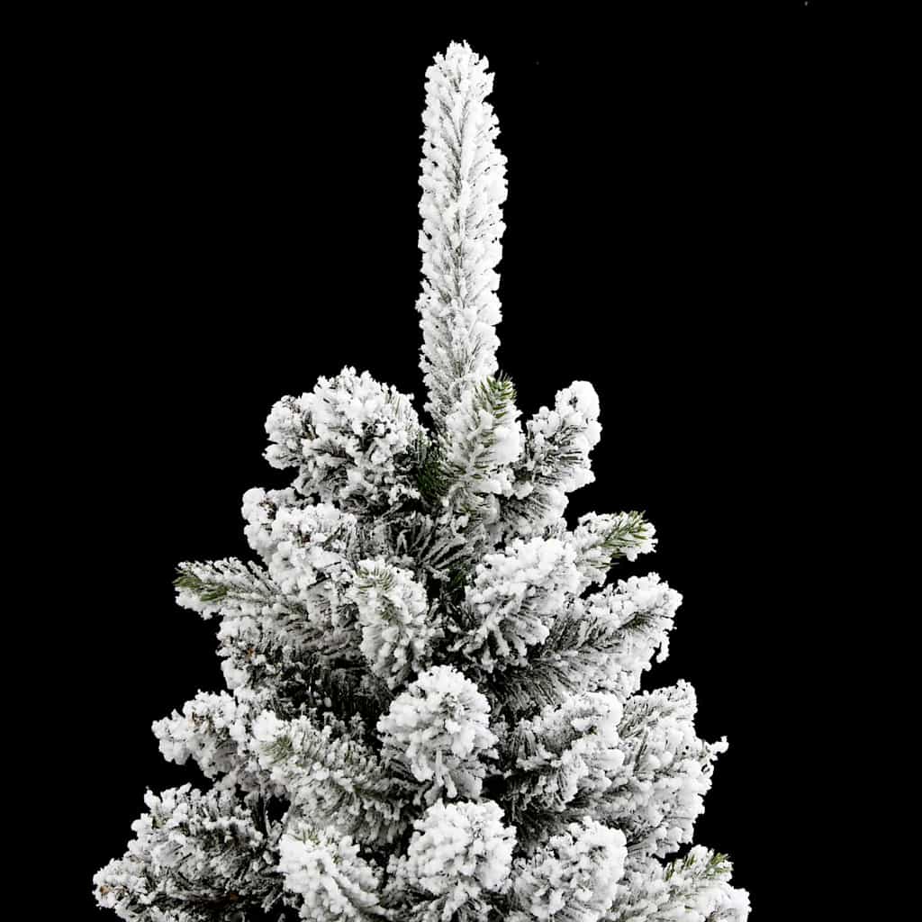 Kunstigt juletræ Grøn og hvid 150 cm PVC og metal og plast