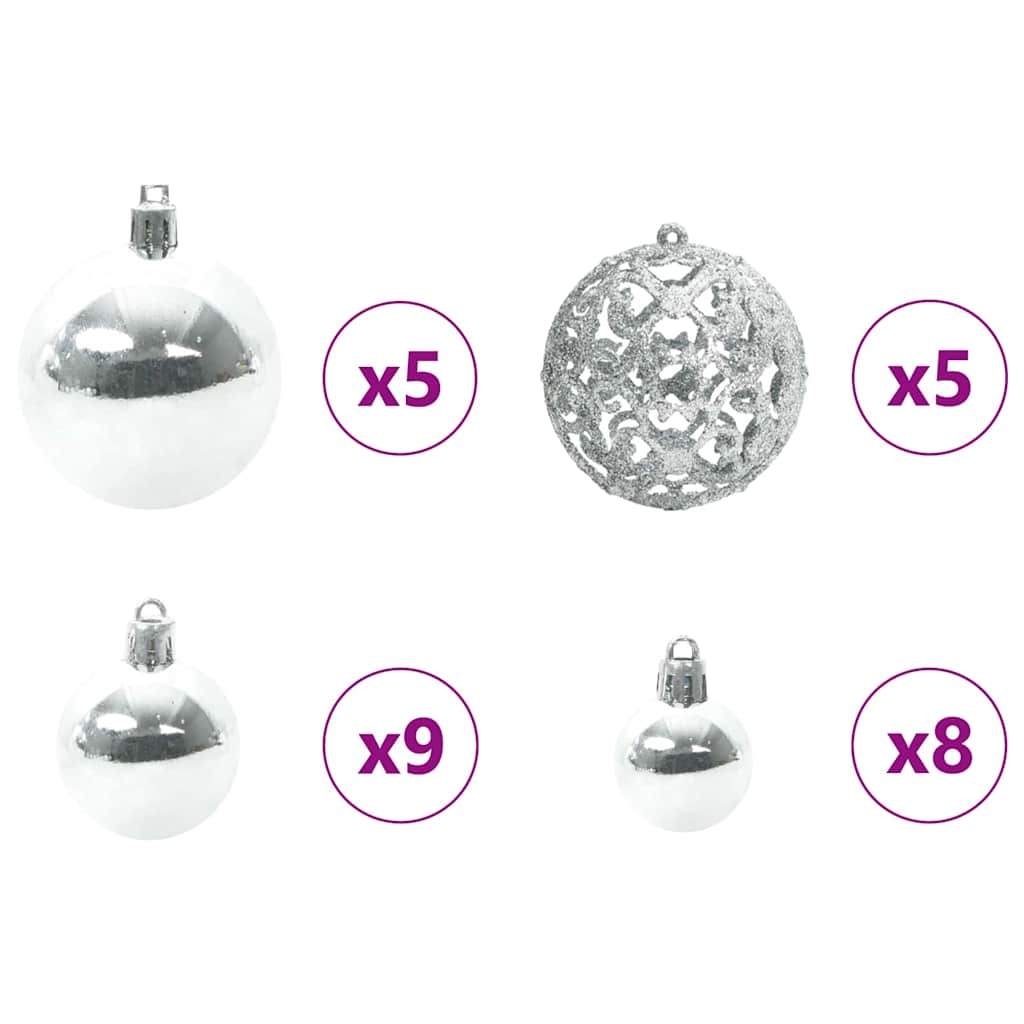 Kunstigt juletræ Grøn og hvid 150 cm PVC og metal og plast