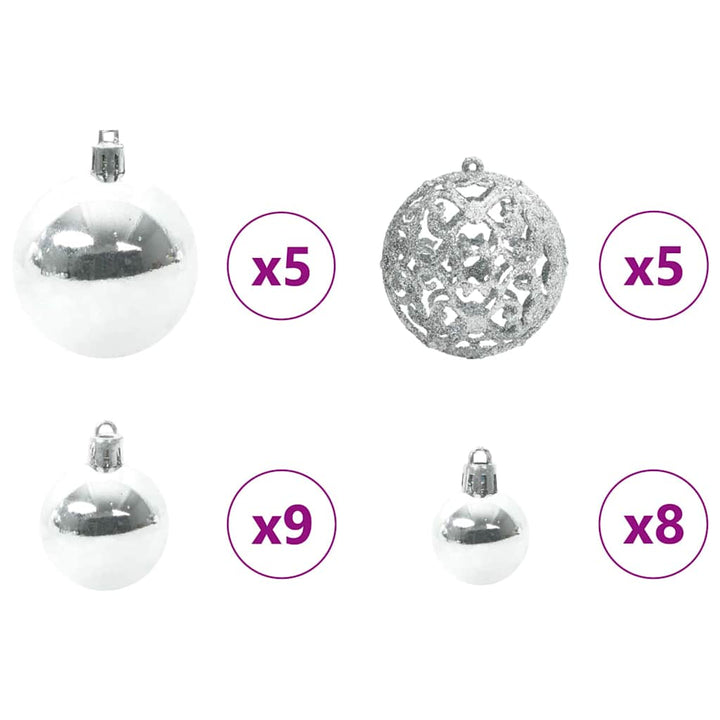 Kunstigt juletræ Grøn og hvid 150 cm PVC og metal og plast