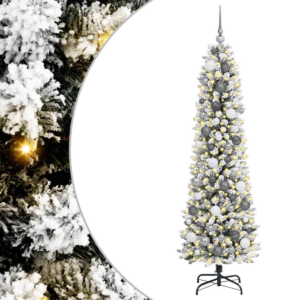 Kunstigt juletræ med stativ Hvid 180 cm PVC og metal og plast