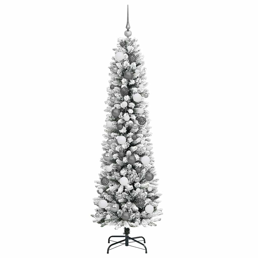 Kunstigt juletræ med stativ Hvid 180 cm PVC og metal og plast