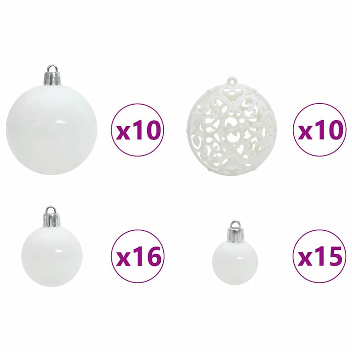 Kunstigt juletræ Grøn og hvid 180 cm PVC og metal og plast