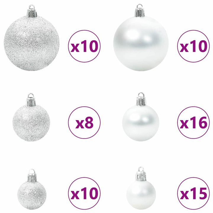 Kunstigt juletræ Grøn og hvid 180 cm PVC og metal og plast