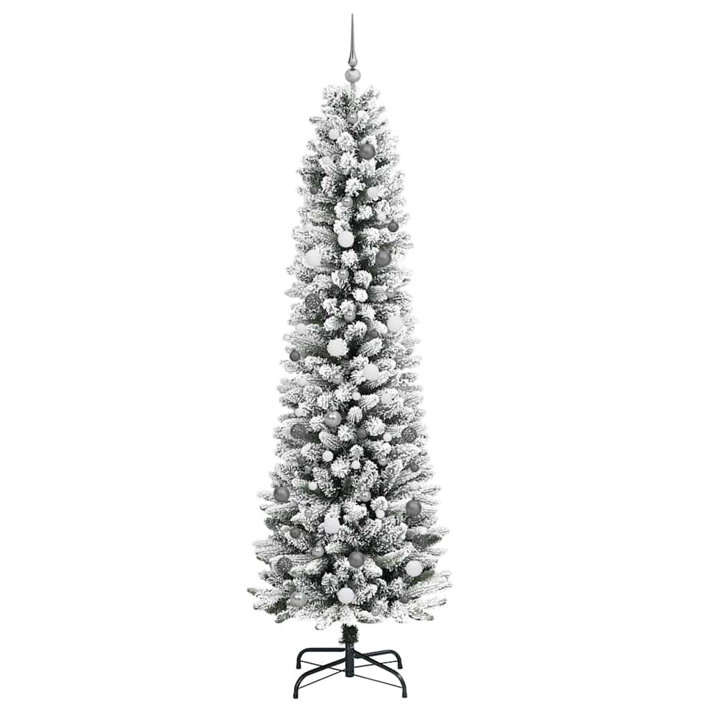Kunstigt juletræ med stativ Hvid 240 cm PVC og metal og plast