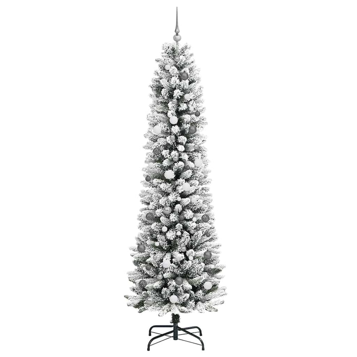 Kunstigt juletræ med stativ Hvid 240 cm PVC og metal og plast