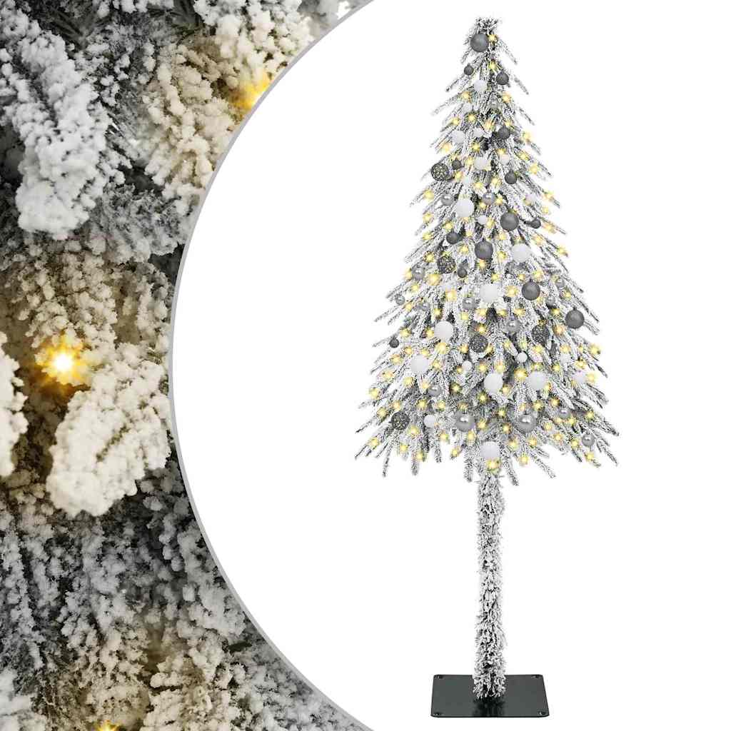 Juletræ med 300 LED'er med stativ Hvid 210 cm PE og Stål