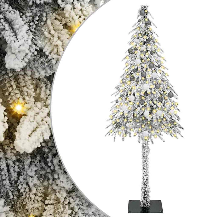 Juletræ med 300 LED'er med stativ Hvid 210 cm PE og Stål