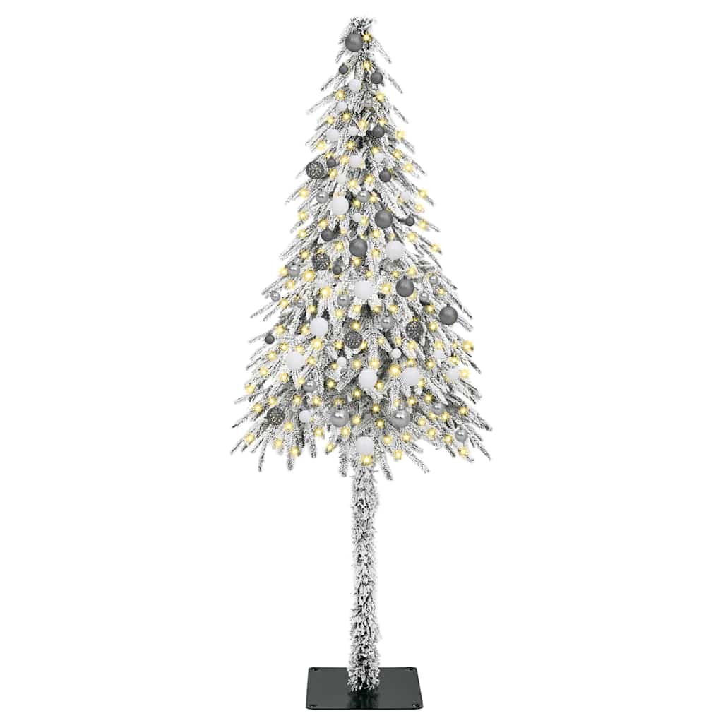 Juletræ med 300 LED'er med stativ Hvid 210 cm PE og Stål
