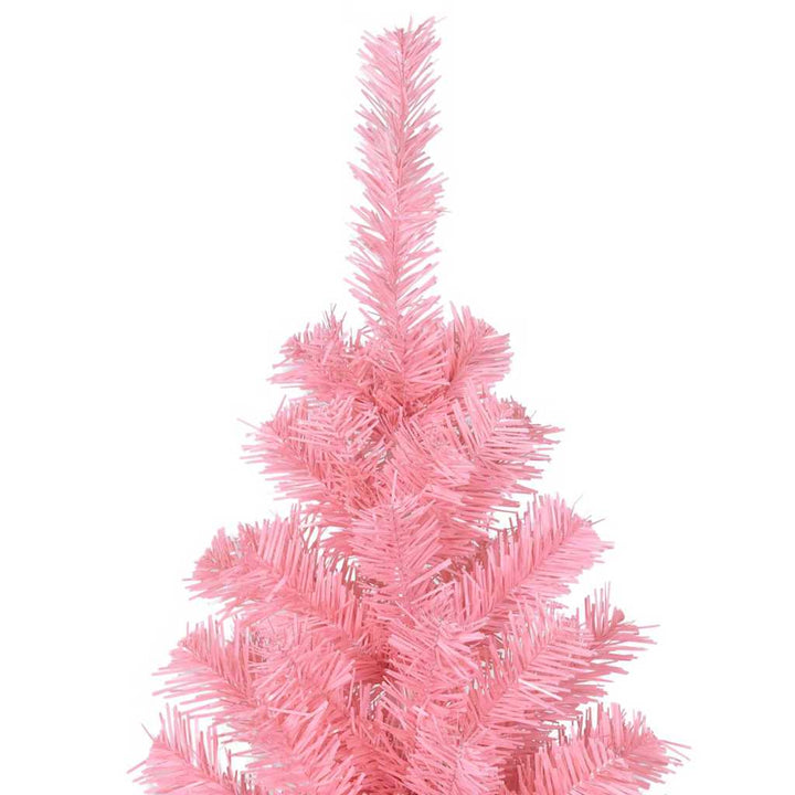 Juletræ med 300 LED'er med stativ Lyserød 210 cm PVC