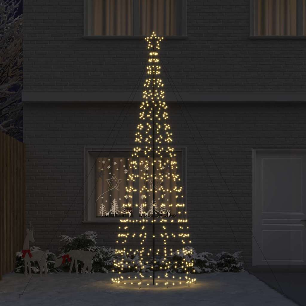 LED juletræ med 800 LED'er med jordspyd Varm hvid 400 cm Jern