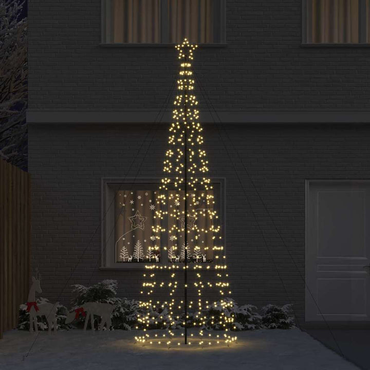 LED juletræ med 800 LED'er med jordspyd Varm hvid 400 cm Jern