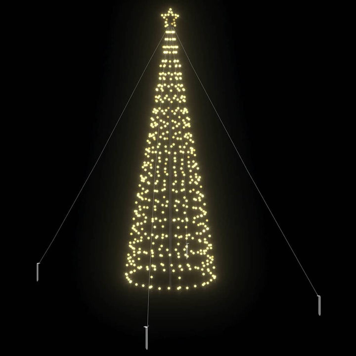 LED juletræ med 800 LED'er med jordspyd Varm hvid 400 cm Jern