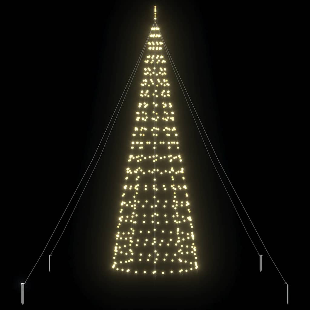 LED juletræ med 800 LED'er med jordspyd Varm hvid 400 cm Jern