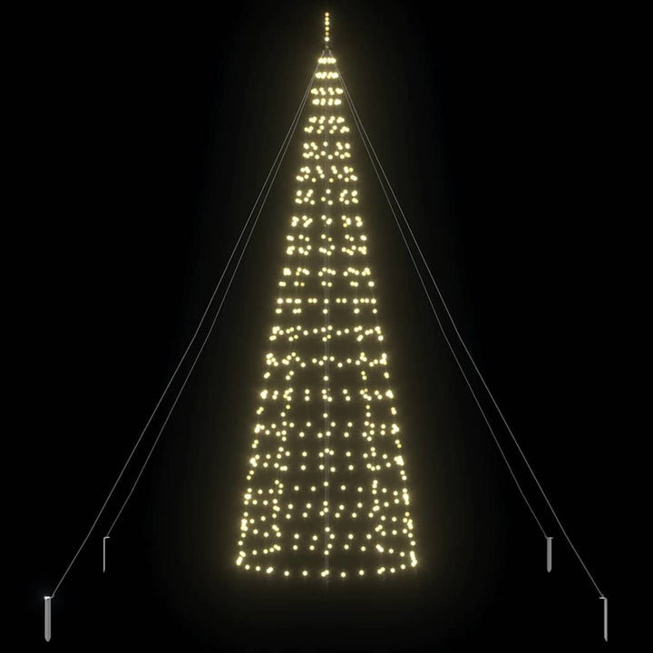 LED juletræ med 800 LED'er med jordspyd Varm hvid 400 cm Jern