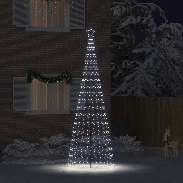 LED juletræ med 800 LED'er med jordspyd Kold hvid 400 cm Jern