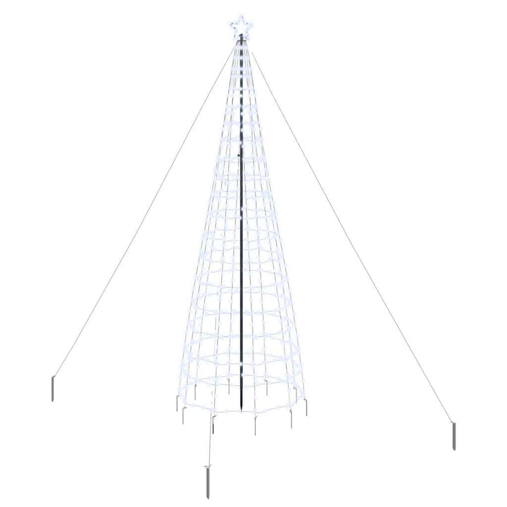 LED juletræ med 800 LED'er med jordspyd Kold hvid 400 cm Jern