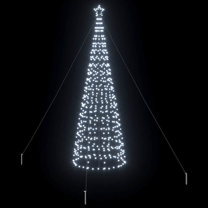 LED juletræ med 800 LED'er med jordspyd Kold hvid 400 cm Jern