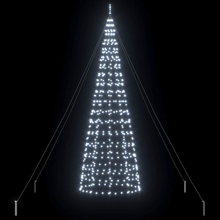 LED juletræ med 800 LED'er med jordspyd Kold hvid 400 cm Jern