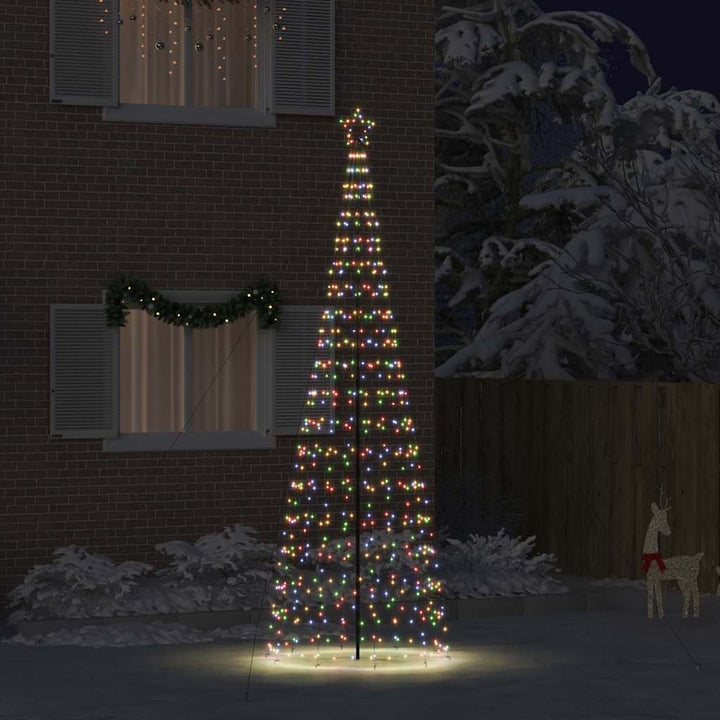 LED juletræ med 800 LED'er med jordspyd Flerfarvet 400 cm Jern