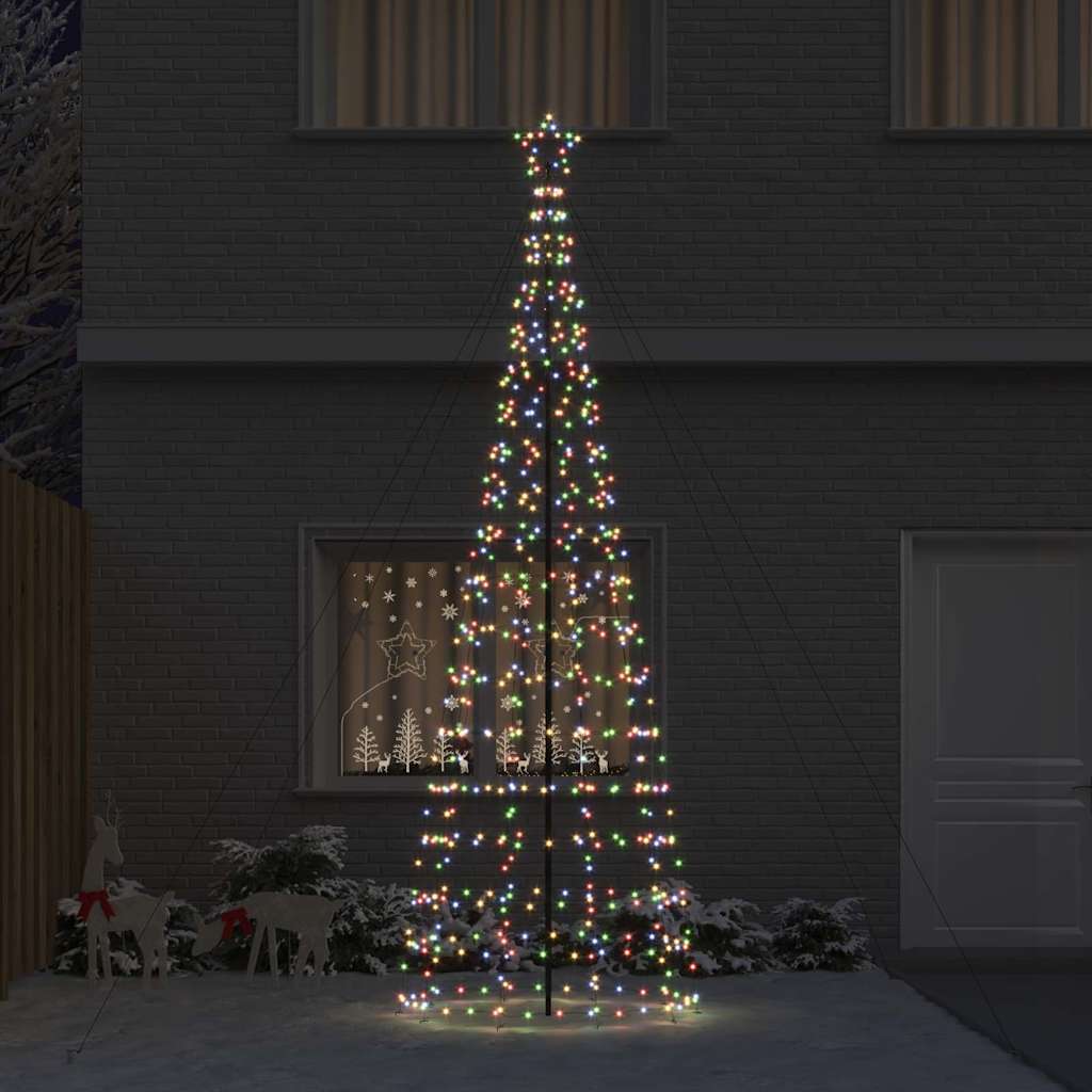 LED juletræ med 800 LED'er med jordspyd Flerfarvet 400 cm Jern