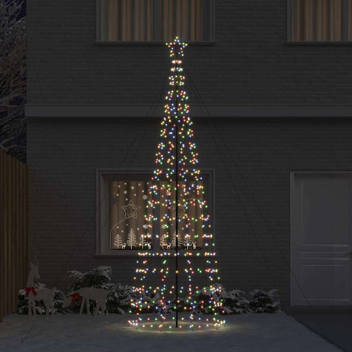 LED juletræ med 800 LED'er med jordspyd Flerfarvet 400 cm Jern