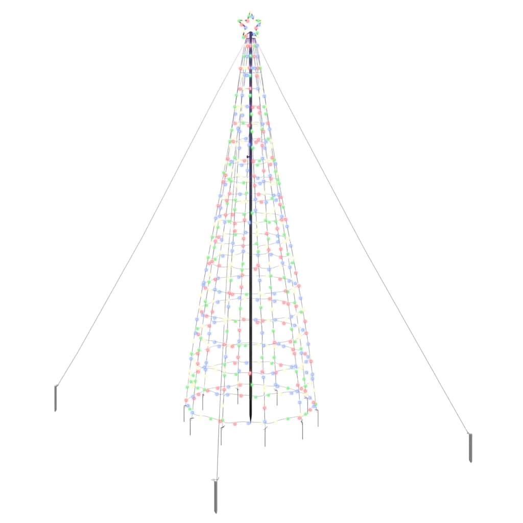 LED juletræ med 800 LED'er med jordspyd Flerfarvet 400 cm Jern