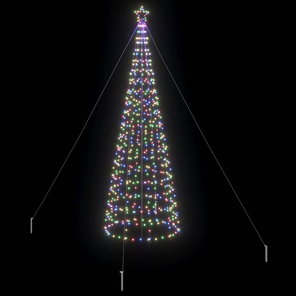 LED juletræ med 800 LED'er med jordspyd Flerfarvet 400 cm Jern